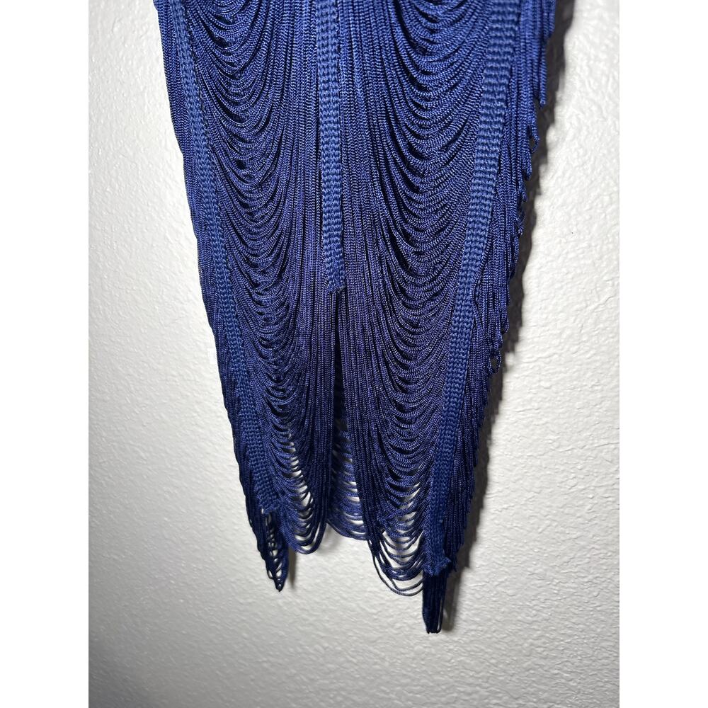 Dreamgirl Navy Fringe Mini Dress with Matching Panty – Size S - Picture 12 of 15